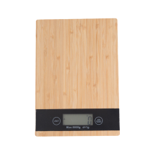 Balance de cuisine en bambou réutilisable et durable, multifonction numérique avec affichage LED pour la cuisine et la pâtisserie.