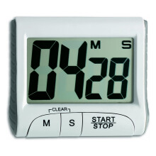Minuteur de cuisine magnétique avec alarme sonore puissante, grand écran de 7,6 cm et crochet pliable pour une suspension facile.