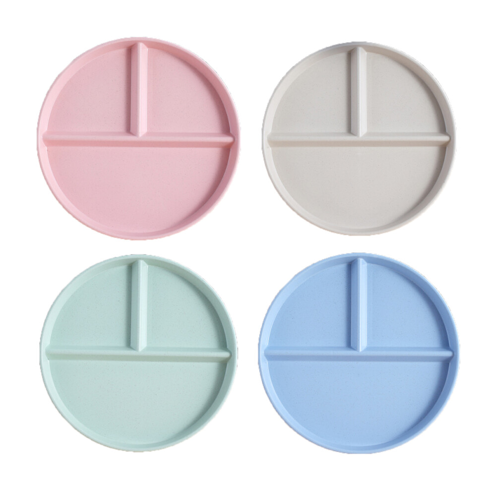 Three-Compartment Tray Design, Temperature Resistance, Unbreakable Divided Plates for Kids Adults, Natural Organic Wheatgrass Fiber, Lightweight Reusa-image-OPC-PN5NZTS-NEW