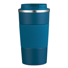 Mug de voyage en acier inoxydable de haute qualité, avec poignée antidérapante et isolation sous vide pour boissons chaudes/froides (bleu, 510 ml)