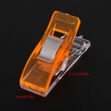 20pcs Orange Plastic Needlework Clips, 2.7x1cm, Multipurpose Tool