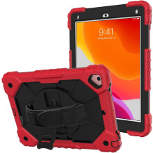 Funda para Samsung Galaxy Tab A7 con soporte y correa para el hombro roja