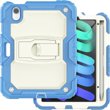 Funda para iPad Mini 6 de 8.3" con soporte y correa para el hombro azul