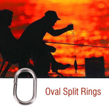Fishing Tackle 100Pcs Stainless Steel Oval Split Rings Swivels Snap 8x13mm