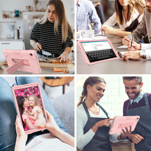 Funda blindada para Samsung Galaxy Tab A 8.4" con soporte Rosa 2