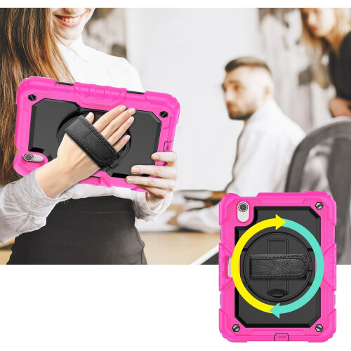 Funda para iPad Mini 6 de 8.3" con soporte y correa de hombro Rosa 2