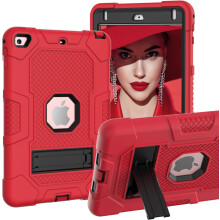 Funda para iPad 9/8/7 10.2" Acorazada con Soporte Rojo
