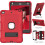Funda para iPad 9/8/7 10.2" Acorazada con Soporte Rojo 3