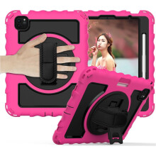 Funda para iPad Pro 11" con soporte y correa de hombro rosa