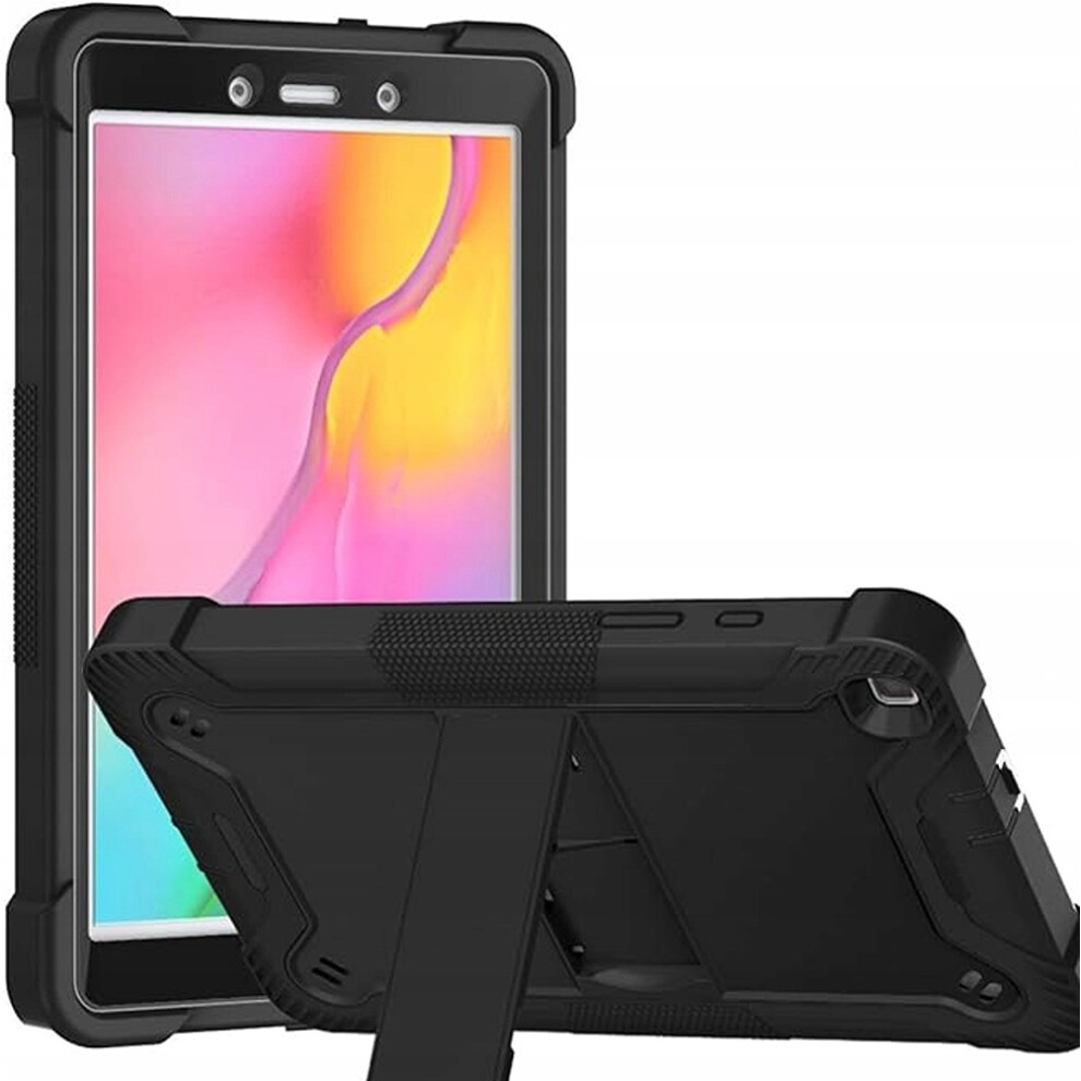 Heavy Duty Case For Galaxy Tab A 10.1 - Shockproof Cover With 360 Rotating Kickstand, Hand Grip And Adjustable Shoulder Strap Black 5906792675653
