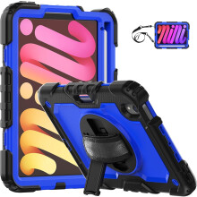 Funda para iPad Mini 6 8.3" con Soporte y Correa de Hombro Azul