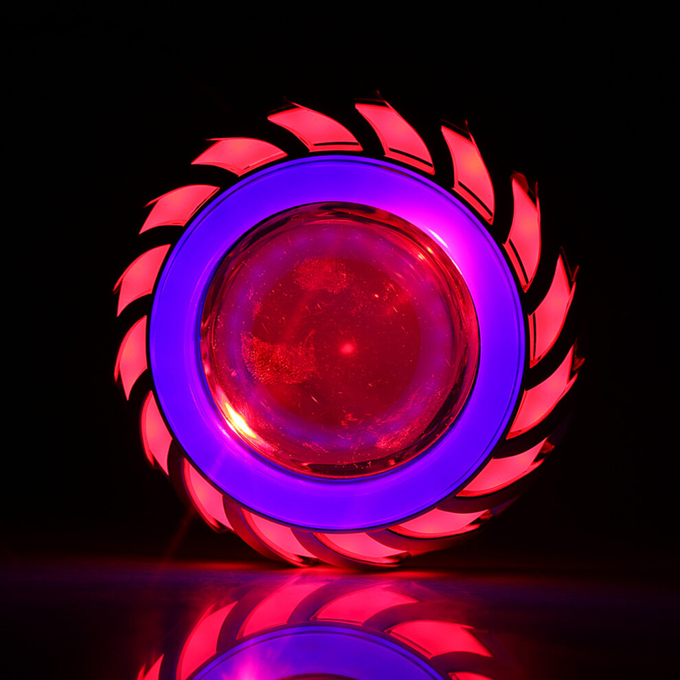 Motorcycle Led Headlight Projector Lens Dual Angel Devil Eye 89Mm Blue/Red 7891362951412