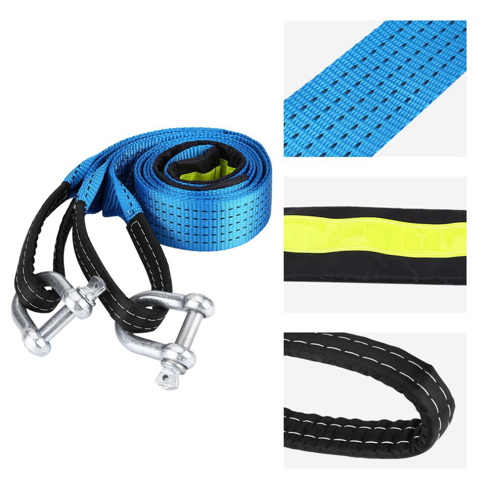 8 Tons Car Tow Rope 3M With Reflective Strips & Hooks For Recovery 6951362951421