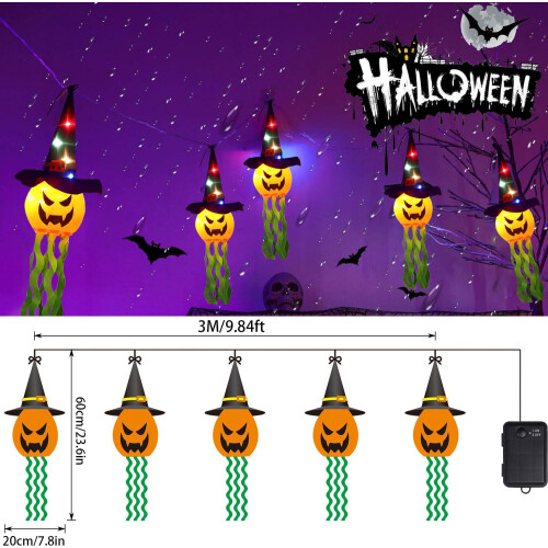 Dekorative Halloween leuchtende LED Kürbisse 3 m 1