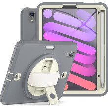 Funda para iPad Mini 6 de 8,3" con soporte y espacio para el lápiz óptico Gris