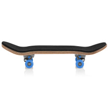 Stress-Relief Finger Skateboard Maple Wood Alloy Dark Blue 1Pc with Box Gift