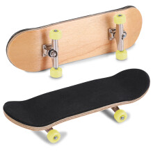 Premium Maple Fingerboard Skateboard Yellow with Box - Stress Reliever