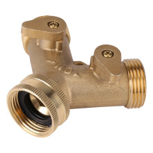 Brass Hose Pipe Connector 2 Way Splitter 3/4 Inch for Garden Watering