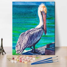 Kit de Peinture par Numéros avec Peintures Acryliques 40x50 cm Pélican