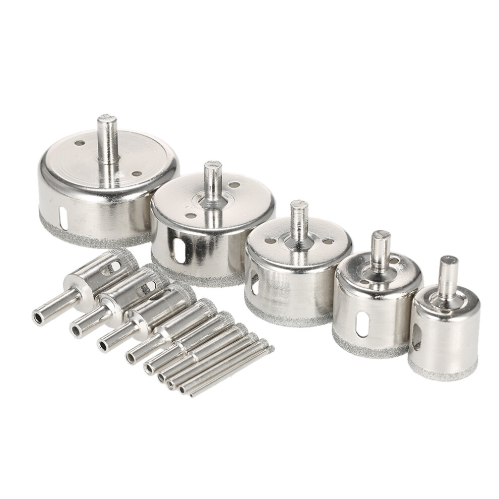 14Pcs Glass Hole Drilling Kit 3-70Mm Marble Tile Ceramic Glass Porcelain Bits 5031362953166
