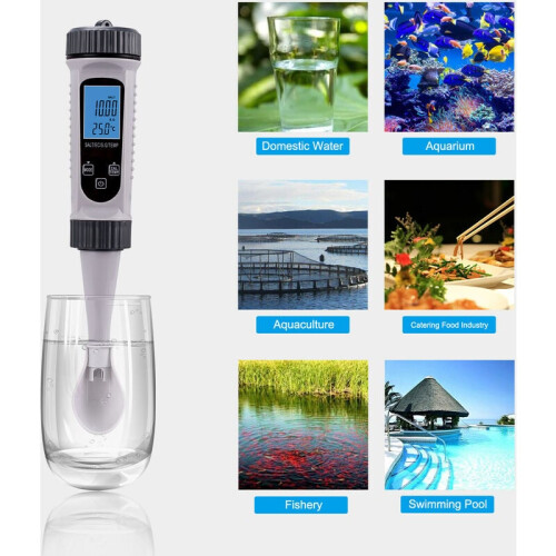 Tester per acqua ad alta precisione, portatile e dal design ergonomico per acqua potabile, idroponica e acquari. 2