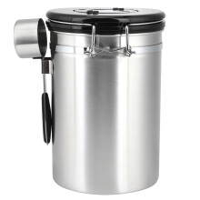 Contenitore per caffè sottovuoto da 1,8 litri, salva-aroma con guarnizione in gomma siliconica, pratico da portare sempre con sé per gli amanti del