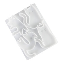 4 Cavities Kitten Silicone Candle Molds Easy Demold Heat
