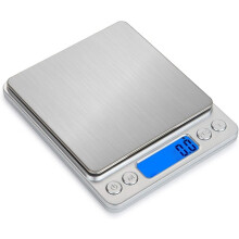 Digitale zakweegschaal met roestvrijstalen platform, zeer nauwkeurige sensor en multifunctioneel, verlicht LCD-display voor bakbenodigdheden, J