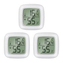 Thermometer-hygrometer voor binnengebruik in babykamer, seniorenkamer, studeerkamer, wijnkelder met digitale sensor en automatische kalibratie.