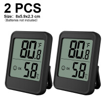 Digitale hygrometer en thermometer met LCD-scherm, geschikt voor binnenluchtvochtigheid in huis, kantoor en kas, met comfortniveau-indicator, werkt