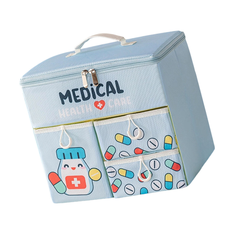 Space Saving Foldable Medicine Storage Solution Portable-Blue