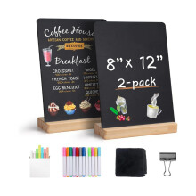Compacts 8x12Inch Message Board With Wood Stand Set Desktop