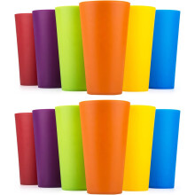 Drinking Tumbler for Casual Dining, Stackable 32-Ounce Plastic Beverage Cups Reusable Build, Break-Resistant Dishwasher Safe Glasses for Parties Famil