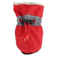 Dog Paw Shoes No Slip 4Pcs Soft Cotton Padded Red Dog Socks Size #5