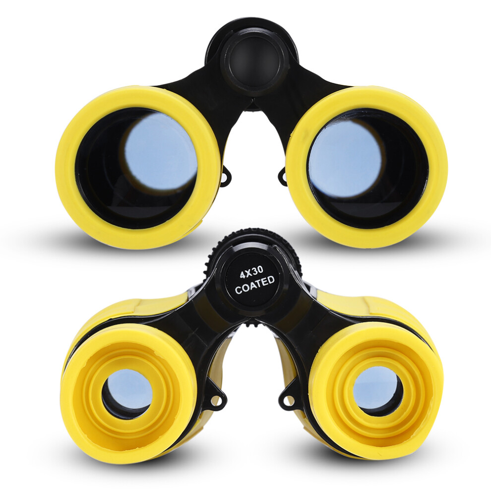 Kids 4X30 Magnification Outdoor Binoculars With Rubber Shell, Yellow 8461362956763