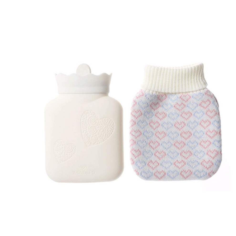 Hot Water Bottle With Cover, Silicone Microwave Heating, Winter Warmer Hand Warmer, Water Filling Bag, Grey L / Beige S