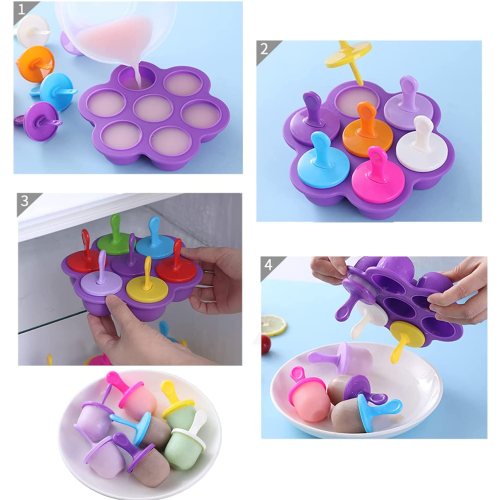 Φόρμα για παγάκια DIY για εύκολο ξεκαλούπωμα, Φόρμες σιλικόνης για παγωτά 2