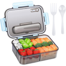 Aikuisille tarkoitettu iso bento-laatikko, vuotamaton kannettava bento, 3 lokeroa, ruoanvalmistusastiat kuuman ruoan tuuletusreiällä, ei hajuja,