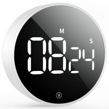 Minuteur de cuisine numérique avec grand écran LED, minuteur magnétique à compte à rebours et à chronomètre, cadran rotatif à 360,