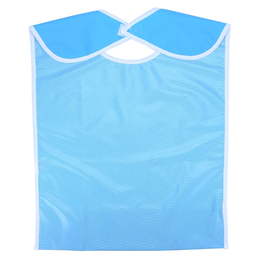 Sky Blue Adult Elder Mealtime Bib Waterproof - Clothing Protector