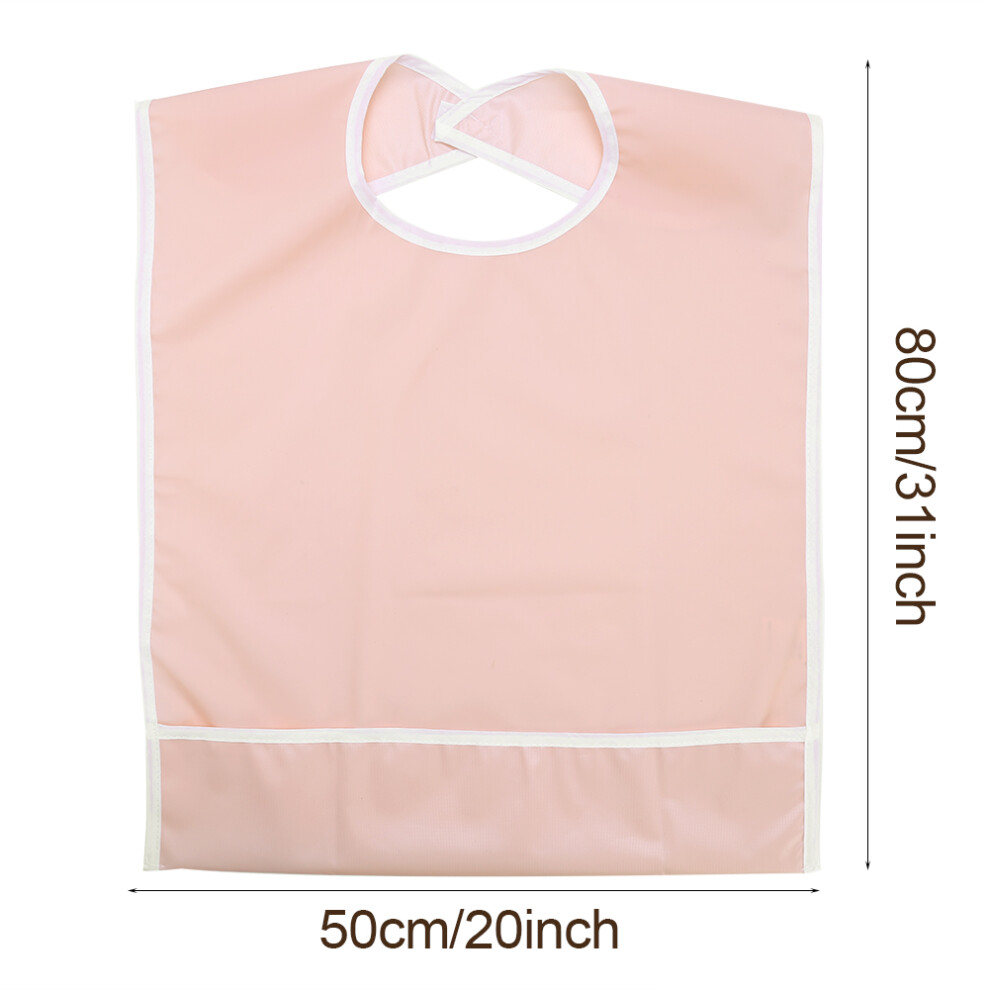 Orange/Pink Waterproof Mealtime Bib For Elder Adults - Clothing Protector