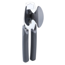 Ouvre-boîte manuel à bords lisses, ouvre-boîte robuste en acier inoxydable avec bouton rotatif extra large, ouvre-boîte ergonomique antirouille