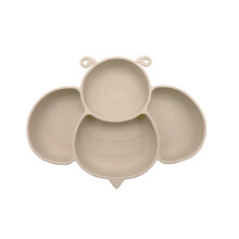 Piatti per bambini in silicone adatti al microonde e alla lavastoviglie, piatti con ventosa divisa per porzioni controllate, antiscivolo per