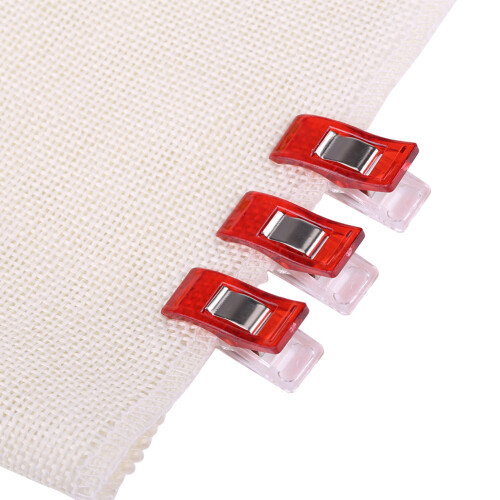 20 Pack Plastic Needlework Clips for Sewing Quilting and Knitting Red Color 2