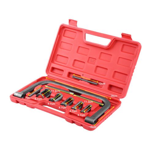 10 Pcs Valve Spring Compressor Kit for Car Motorcycles, Steel, Includes Storage Case 2