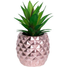 Elegante, fruchtförmige Dekoration für Zuhause und Büro: Realistische, lebensechte Ananas-Statue aus Kunstharz in Goldoptik, farbechte Blätter,