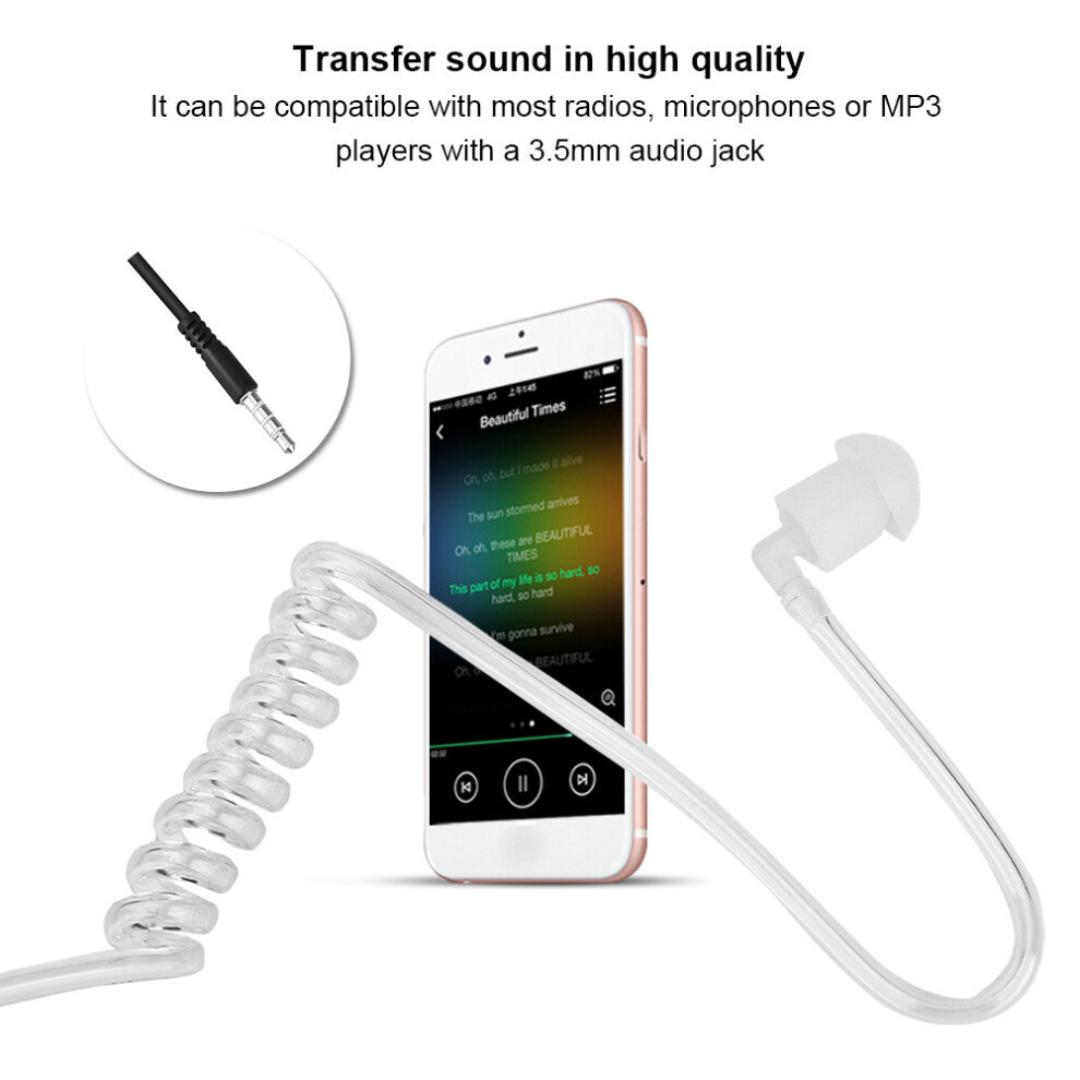Mobile Phone 3.5Mm Ptt Throat Mic Earpiece Covert Headset With Anti Radiation 4021362963426