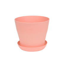 Vaso rotondo colorato, facile da drenare per una corretta gestione dell'acqua, in plastica leggera ma robusta, ecologico per la casa e l'ufficio.