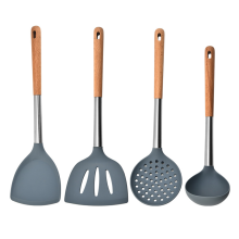 Stainless Steel Handle, Large Cooking Utensils Set, Food-Grade Silicone Slotted&Solid Spatula And Spoon, Non-Stick&Heat Resistant, Easy To Clean And M