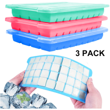 BPA-freie Eiswürfelformen, Silikon-Eiswürfelformen mit Schnellverschluss, platzsparend, schnell kühlend, vielseitig einsetzbar, stapelbar, für